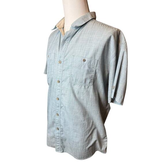 Kuhl Karib 2XL Work Wear Short Sleeve Shirt Style Button Front Blue - Picture 2 of 7